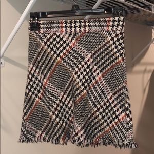 High waisted fringe skirt